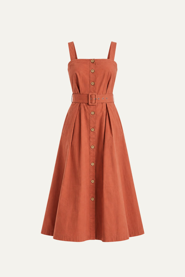 CALIFORNIA DREAMING WOVEN MIDI DRESS