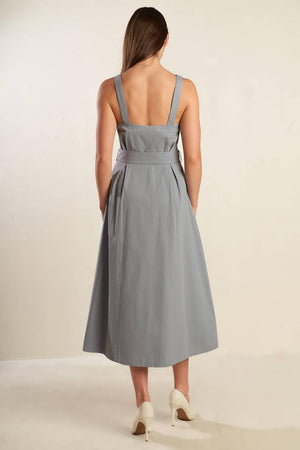 CALIFORNIA DREAMING WOVEN MIDI DRESS.