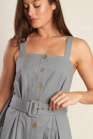 CALIFORNIA DREAMING WOVEN MIDI DRESS.