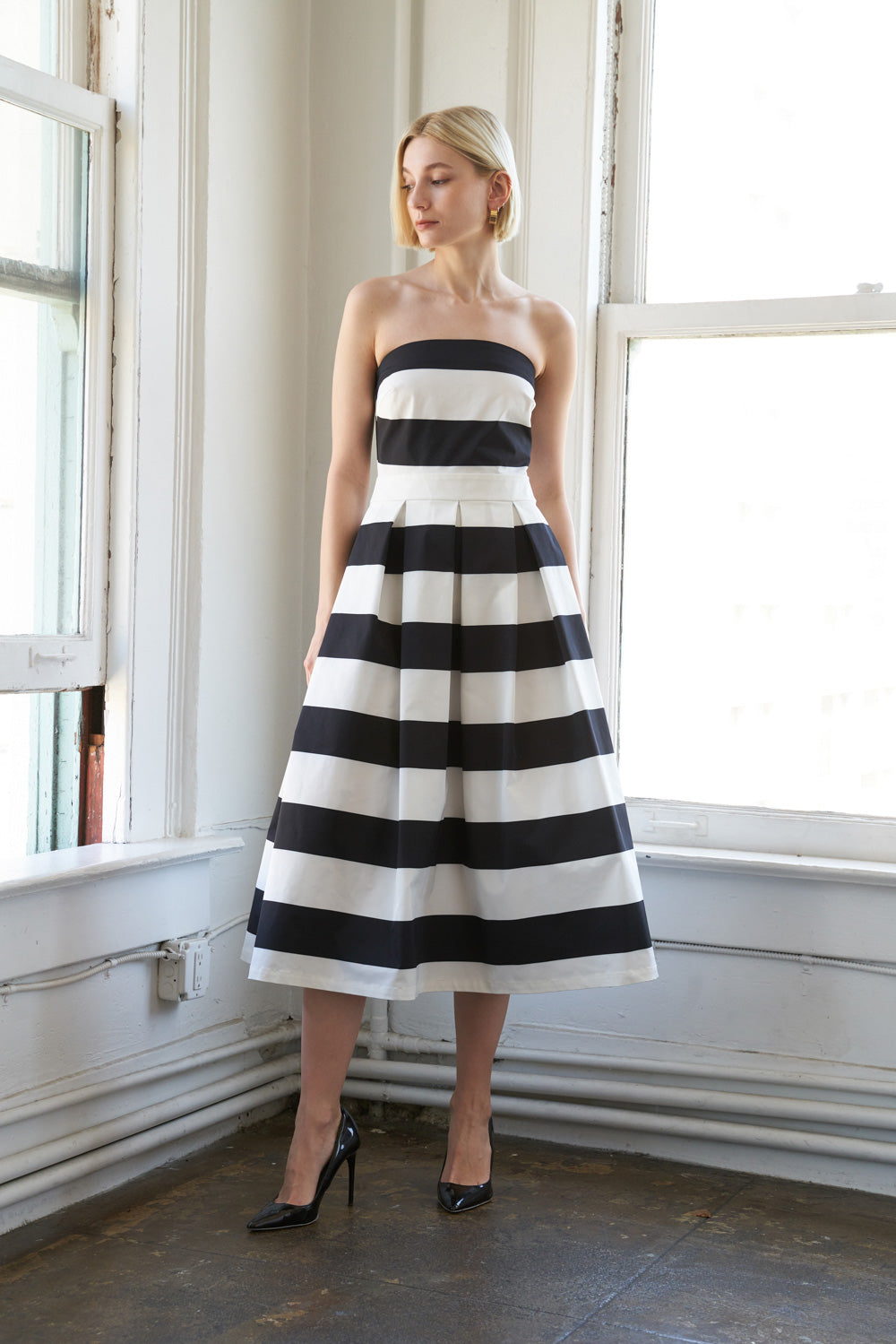 FREE AND EASY WOVEN MIDI DRESS
