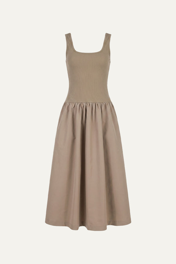 LIGHT UP THE SKY WOVEN MIDI DRESS