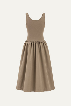 LIGHT UP THE SKY WOVEN MIDI DRESS