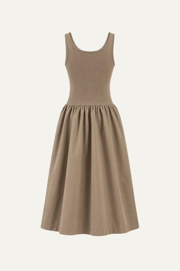 LIGHT UP THE SKY WOVEN MIDI DRESS