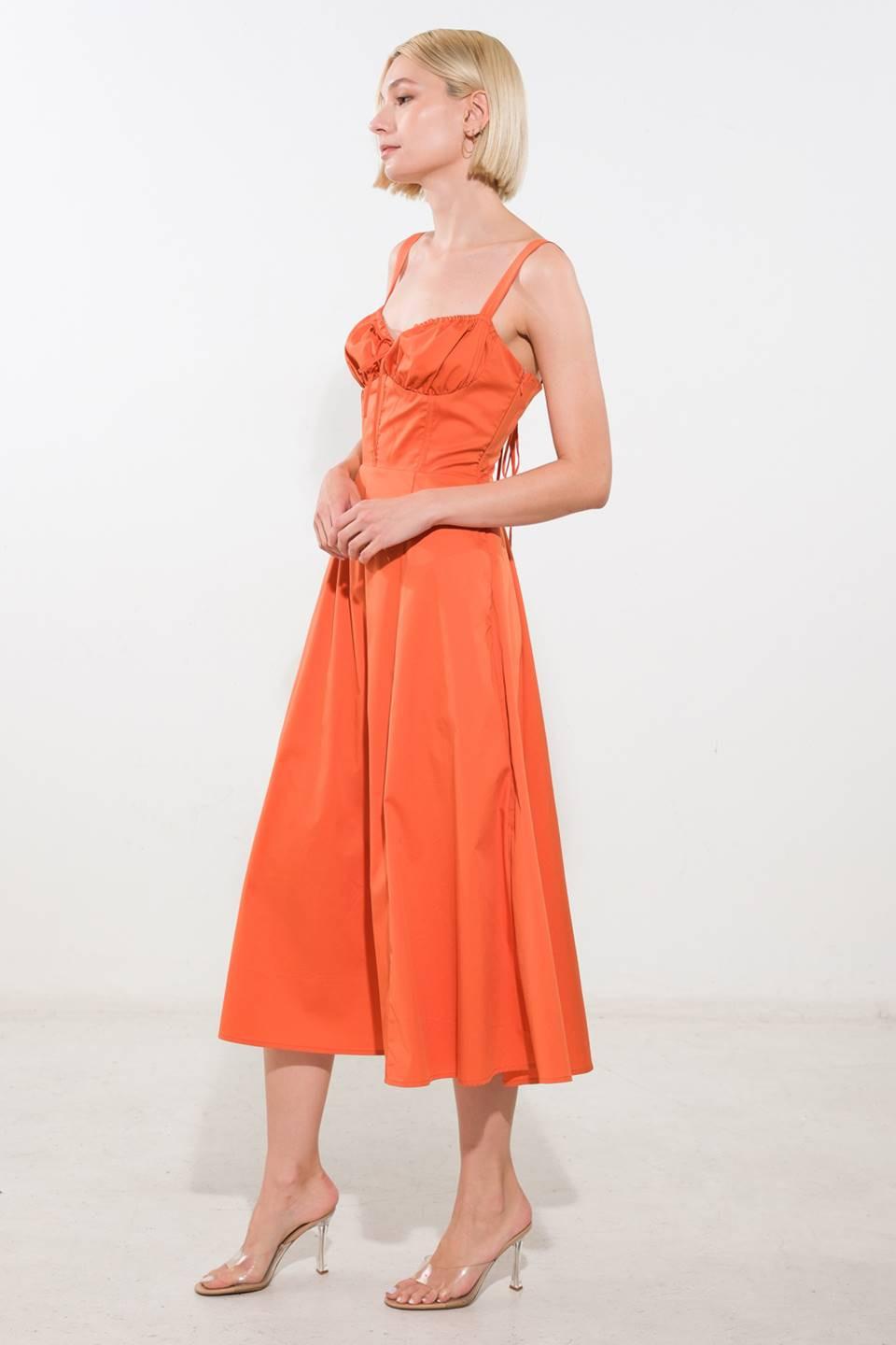 OCEANIC OPULENCE WOVEN MIDI DRESS.