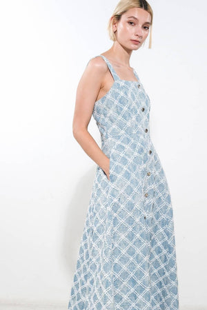 MADE TO BELIVE DENIM MIDI DRESS.
