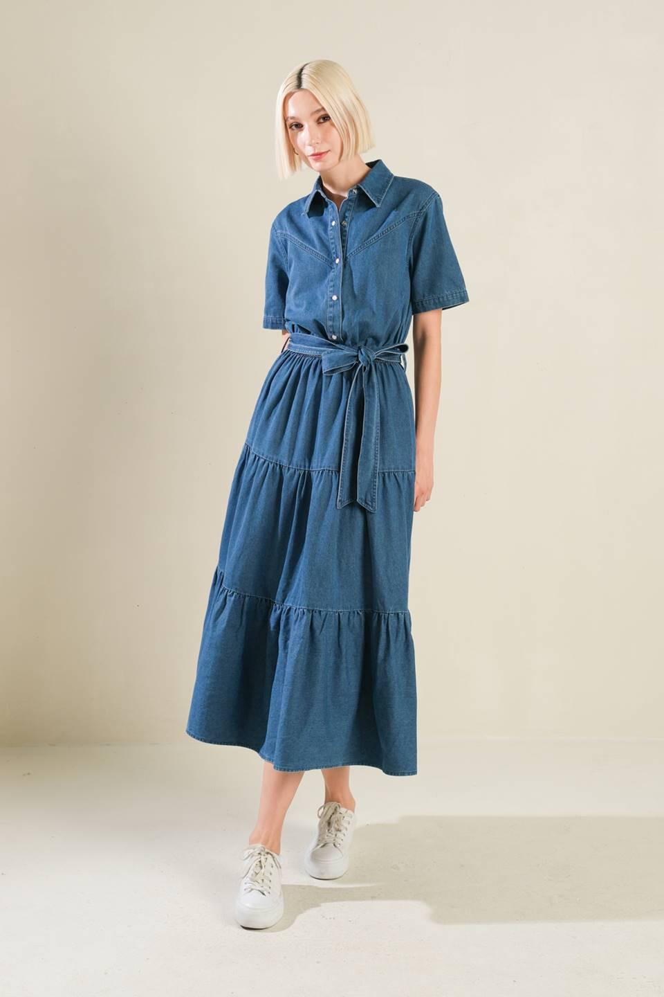 edge denim dress Frayed Edge Oversized Denim Dress Oak + Sage