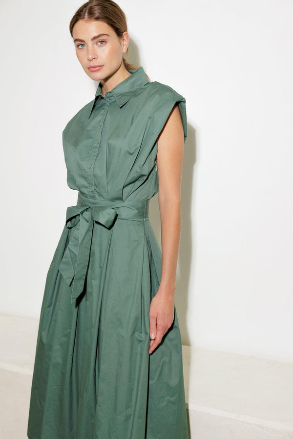 DEEPER CONNECTION WOVEN MIDI DRESS.