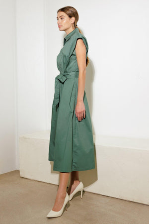 DEEPER CONNECTION WOVEN MIDI DRESS.