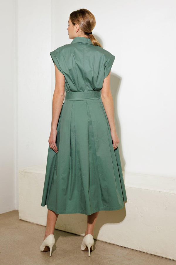 DEEPER CONNECTION WOVEN MIDI DRESS.