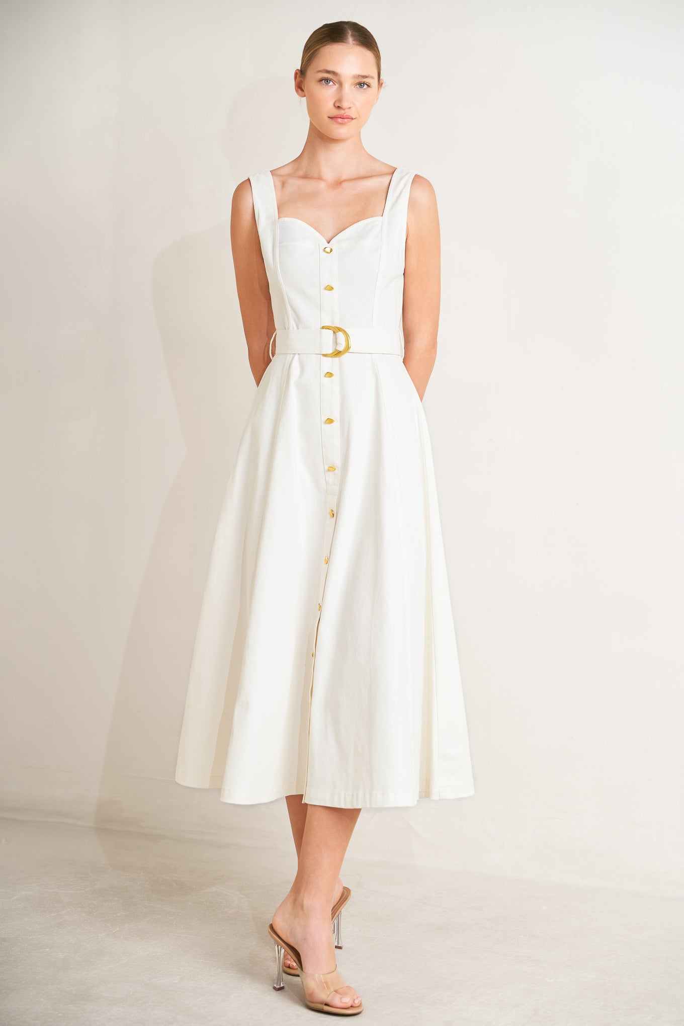 BELLA PORTOFINO WOVEN MIDI DRESS - Flying Tomato - DRESSES - Freemarket