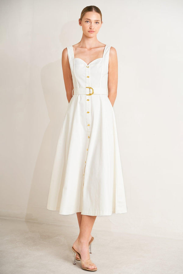 BELLA PORTOFINO WOVEN MIDI DRESS - Flying Tomato - DRESSES - Freemarket