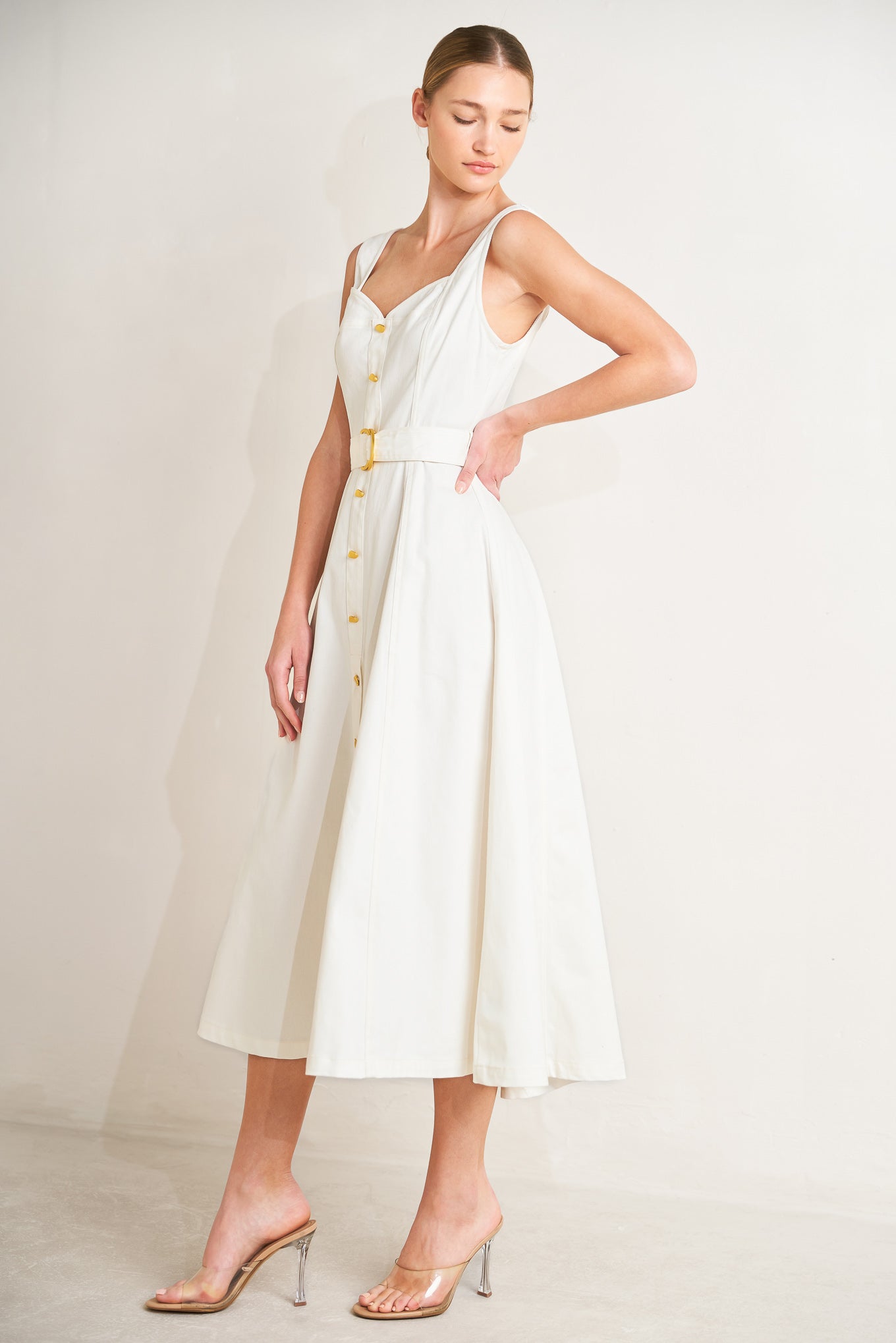 BELLA PORTOFINO WOVEN MIDI DRESS - Flying Tomato - DRESSES - Freemarket