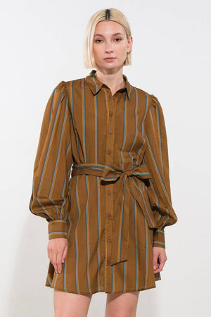 GIVE IT A GO WOVEN MINI DRESS.