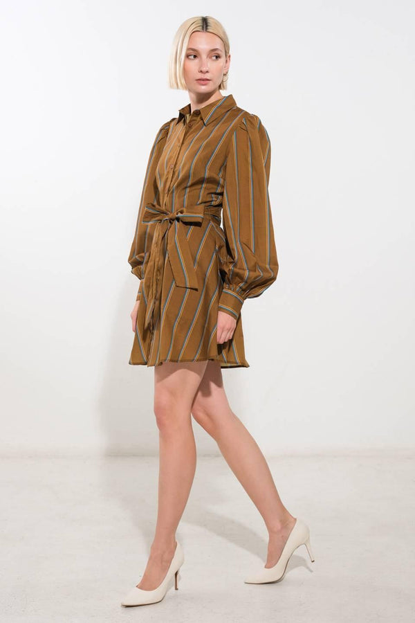 GIVE IT A GO WOVEN MINI DRESS.