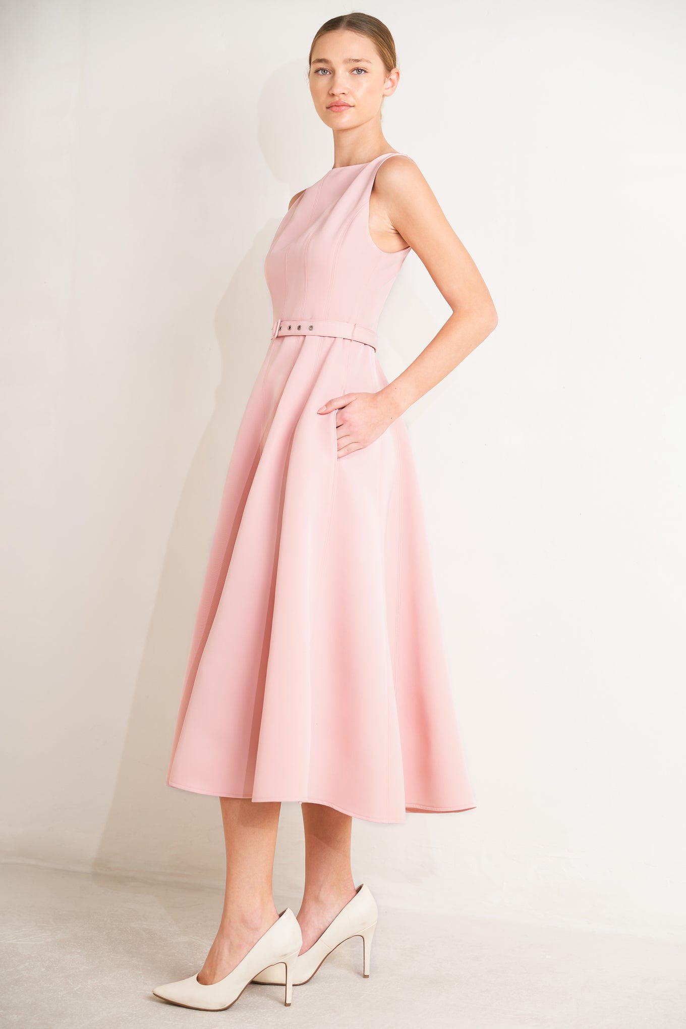 [PREORDER] LIVING THE DREAM PINK WOVEN MIDI DRESS - Flying Tomato - DRESSES - Freemarket