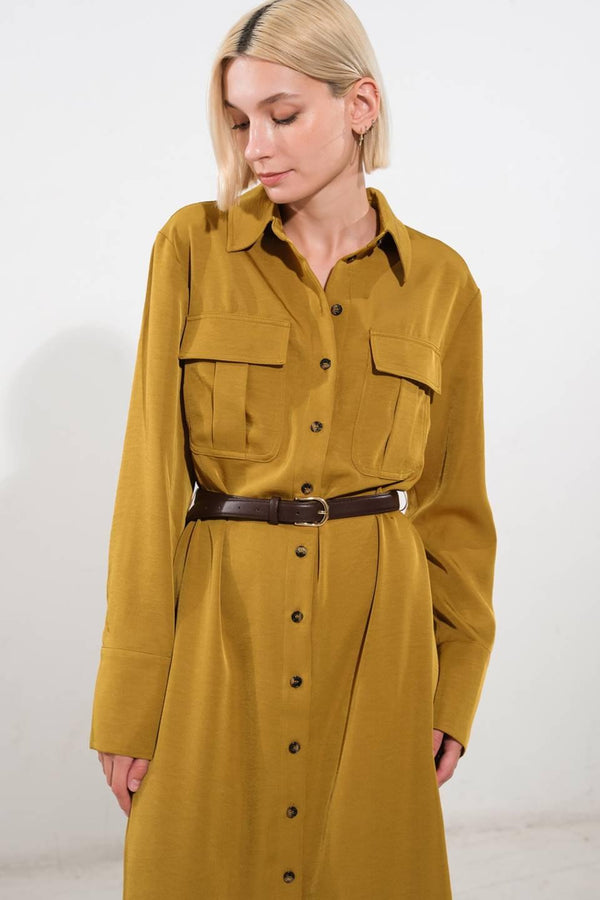 STATE OF BLISS WOVEN MIDI DRESS.