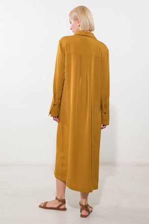 STATE OF BLISS WOVEN MIDI DRESS.