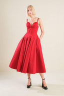 DREAM KEEPER WOVEN MIDI DRESS.