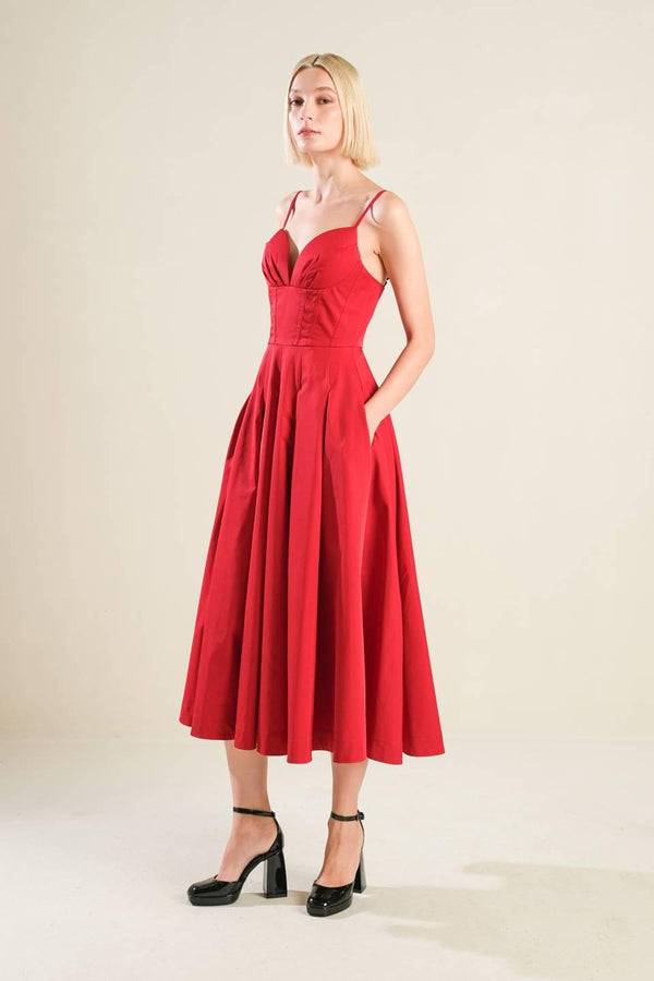 DREAM KEEPER WOVEN MIDI DRESS.