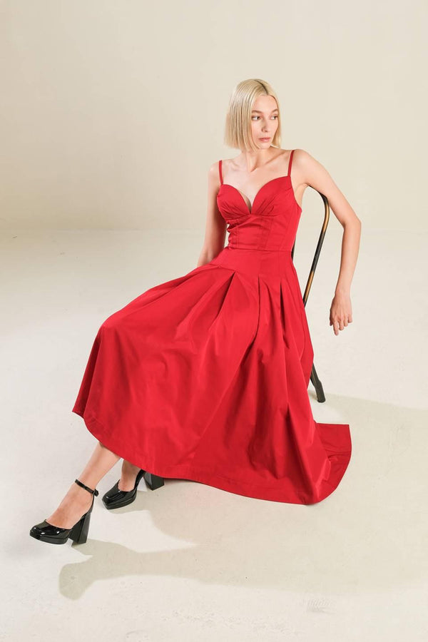 DREAM KEEPER WOVEN MIDI DRESS.
