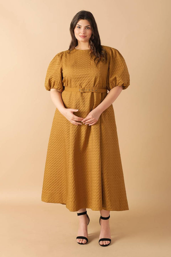 CAN'T STOP ME WOVEN MIDI DRESS.