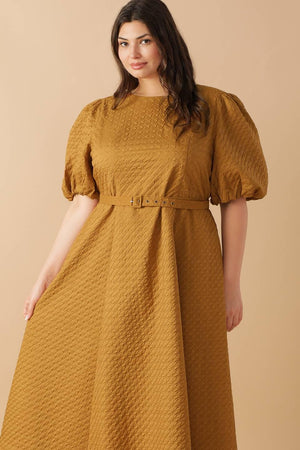 CAN'T STOP ME WOVEN MIDI DRESS.