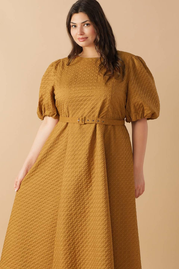 CAN'T STOP ME WOVEN MIDI DRESS.