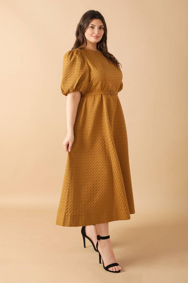 CAN'T STOP ME WOVEN MIDI DRESS.