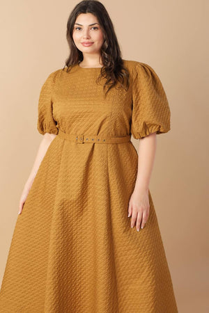 CAN'T STOP ME WOVEN MIDI DRESS.