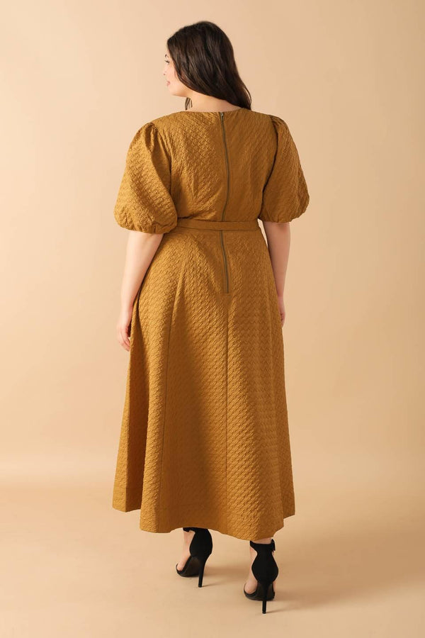 CAN'T STOP ME WOVEN MIDI DRESS.