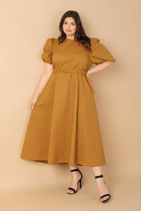 CAN'T STOP ME WOVEN MIDI DRESS.