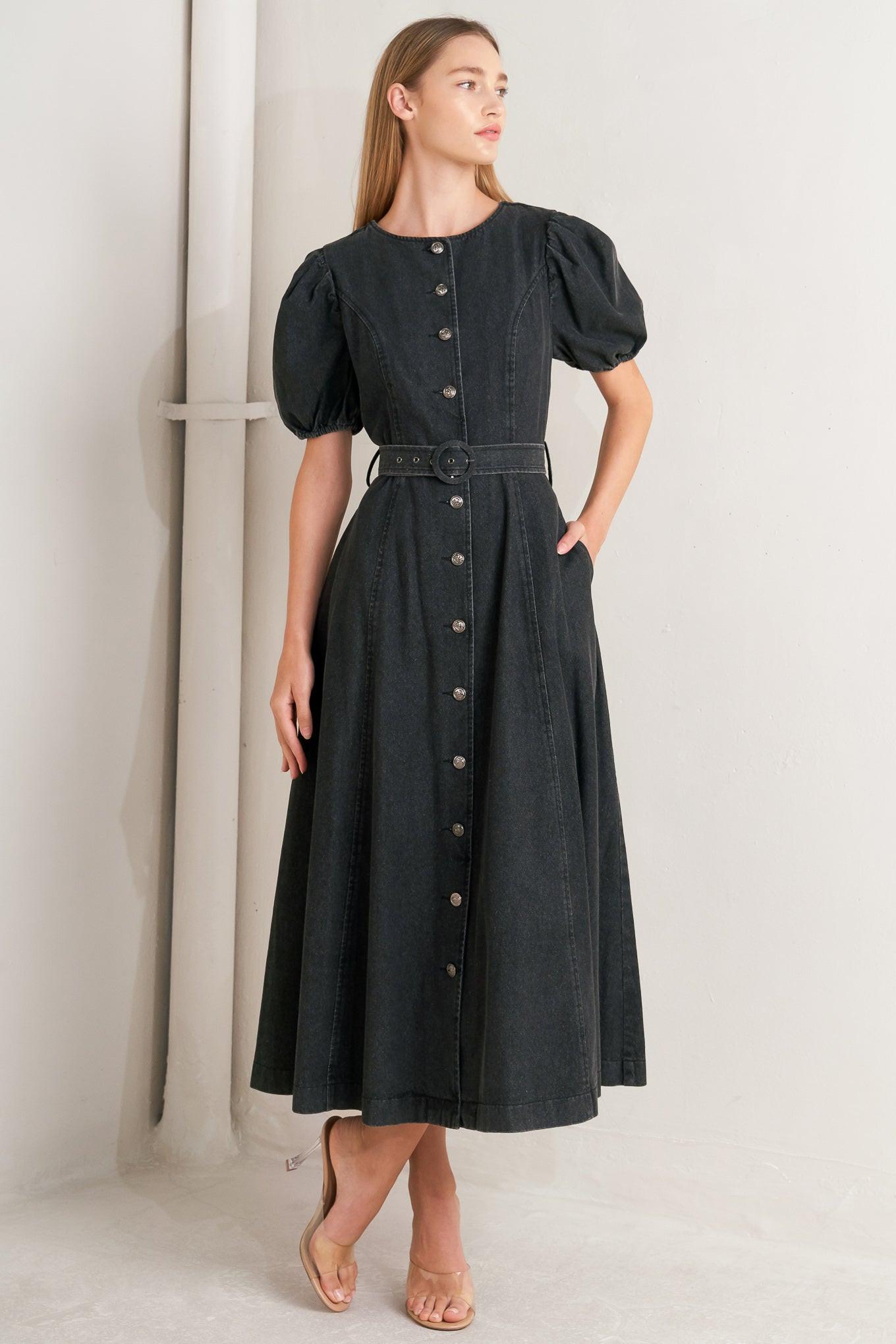 IN MY MIND DENIM MIDI DRESS l FREEMARKET IN MY MIND DENIM MIDI DRESS l FREEMARKET