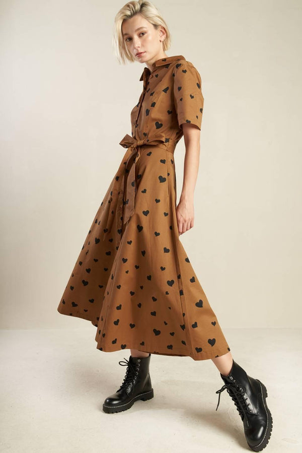 READY TO GO WOVEN MIDI DRESS.