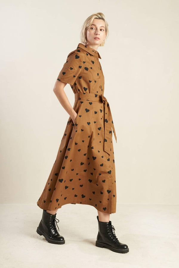 READY TO GO WOVEN MIDI DRESS.