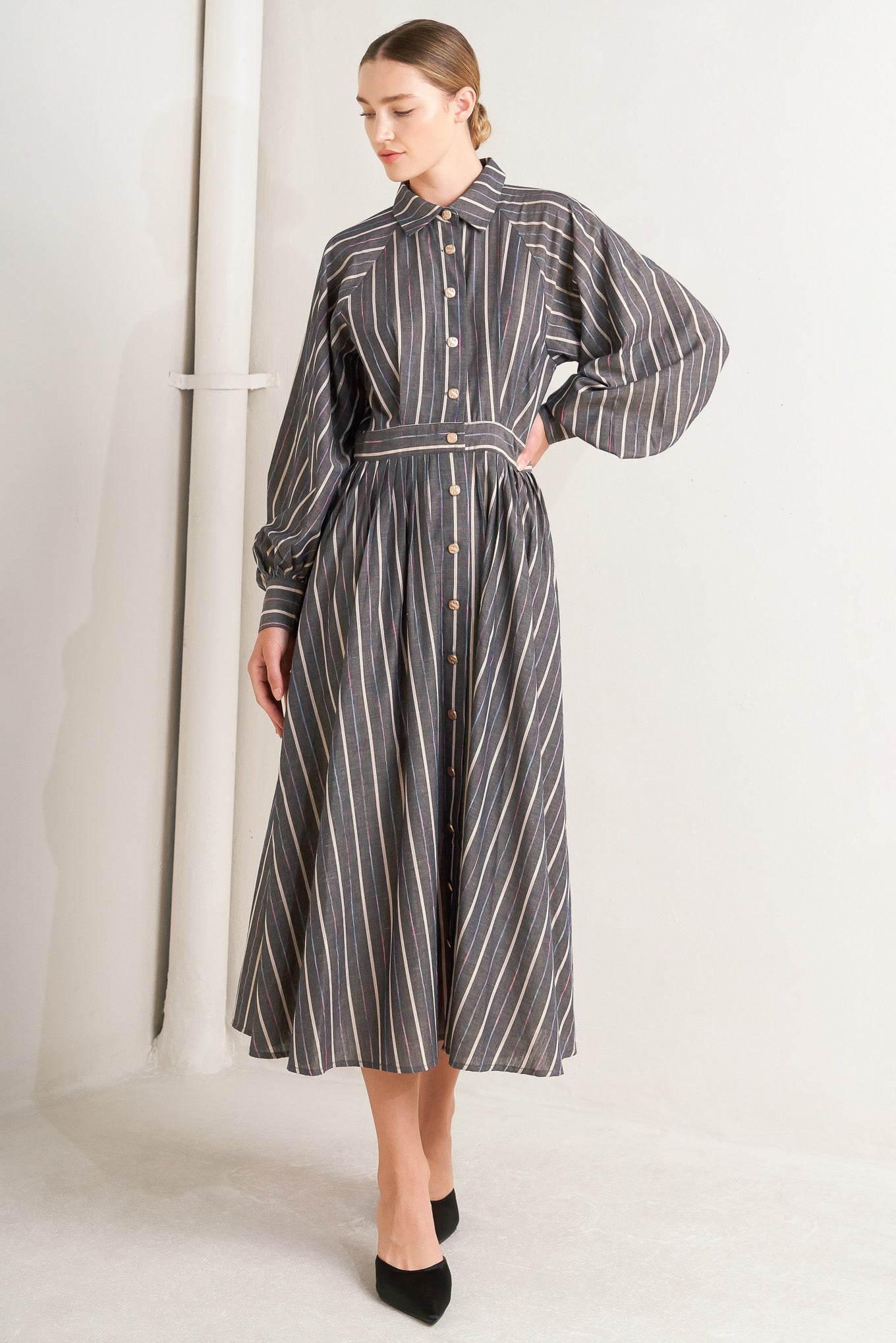 WHAT I FEEL WOVEN MIDI DRESS