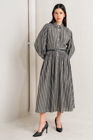 WHAT I FEEL WOVEN MIDI DRESS.