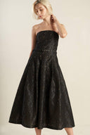 THE TRUTH IS WOVEN LACE MIDI DRESS.