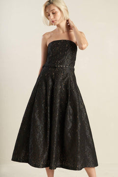 THE TRUTH IS WOVEN LACE MIDI DRESS.