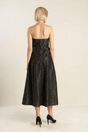 THE TRUTH IS WOVEN LACE MIDI DRESS.