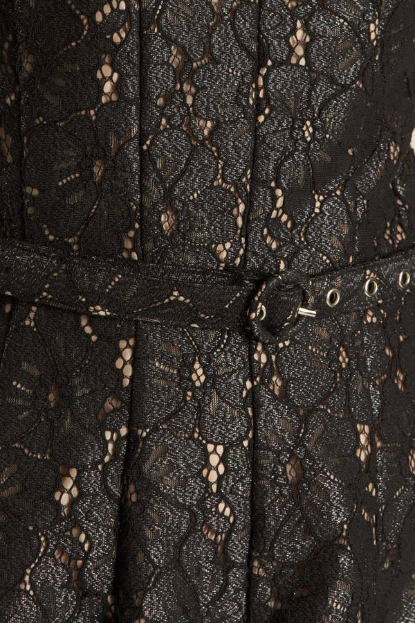 THE TRUTH IS WOVEN LACE MIDI DRESS.