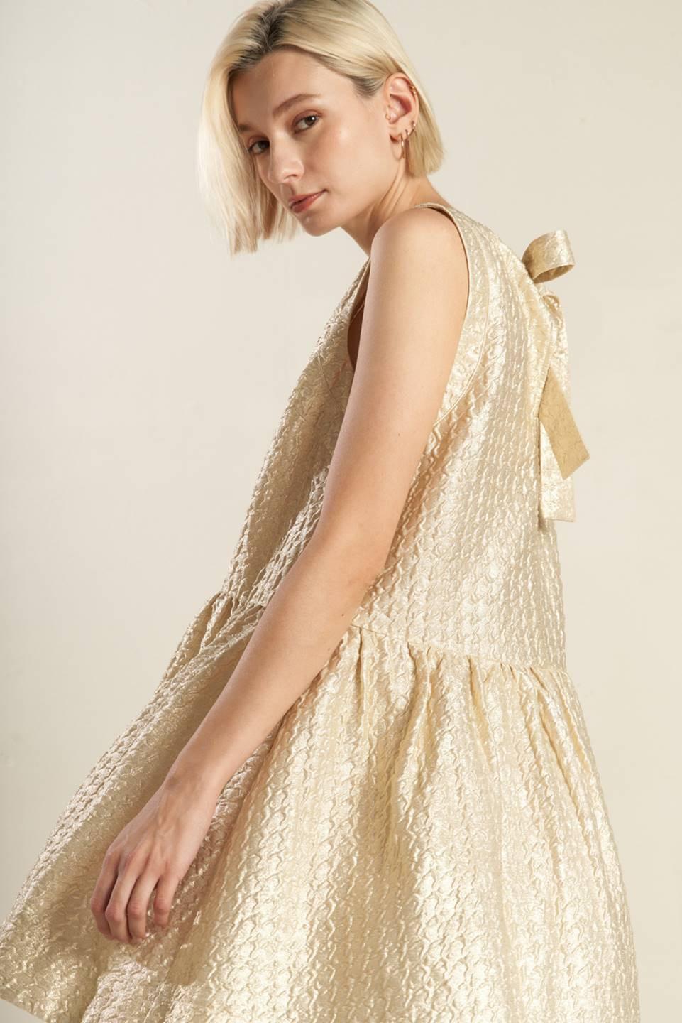 HORIZON HIDEAWAY WOVEN MINI DRESS.