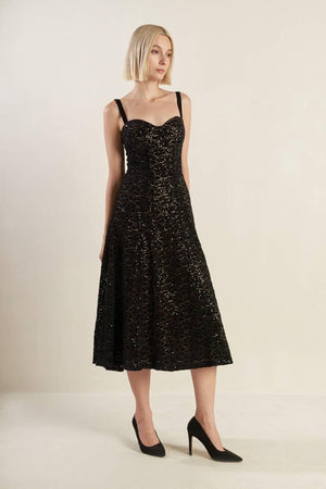 STAPLE MOMENT WOVEN LACE MIDI DRESS.
