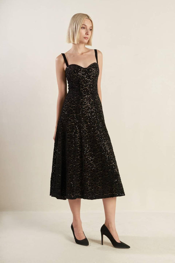 STAPLE MOMENT WOVEN LACE MIDI DRESS.