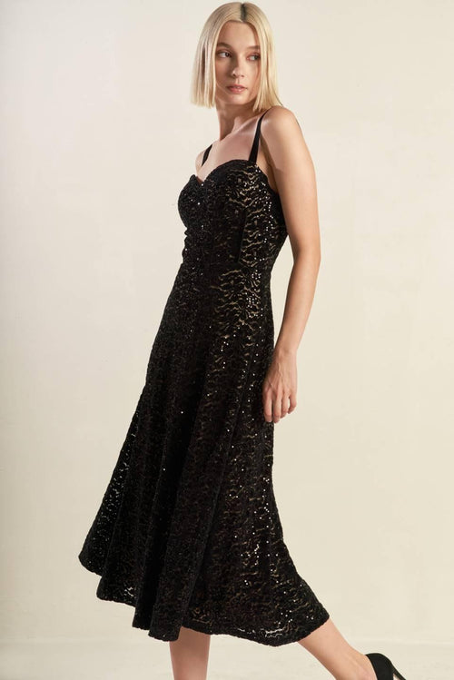 STAPLE MOMENT WOVEN LACE MIDI DRESS.