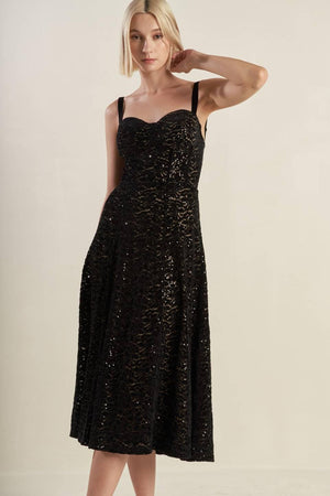 STAPLE MOMENT WOVEN LACE MIDI DRESS.
