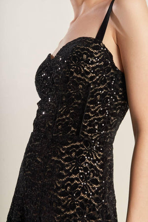 STAPLE MOMENT WOVEN LACE MIDI DRESS.