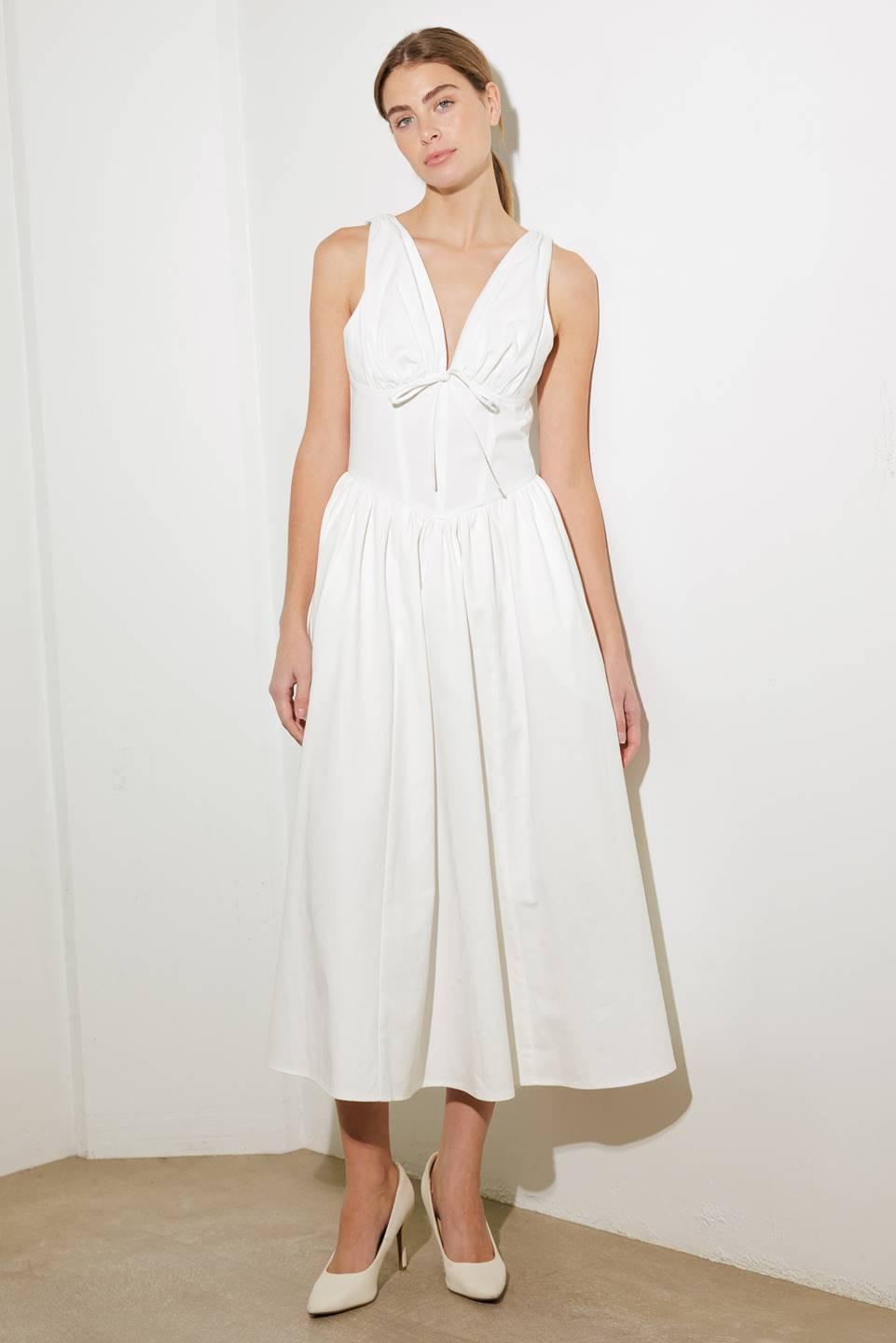 FANCIFUL ESCAPES WOVEN MIDI DRESS - Flying Tomato - DRESSES - Freemarket