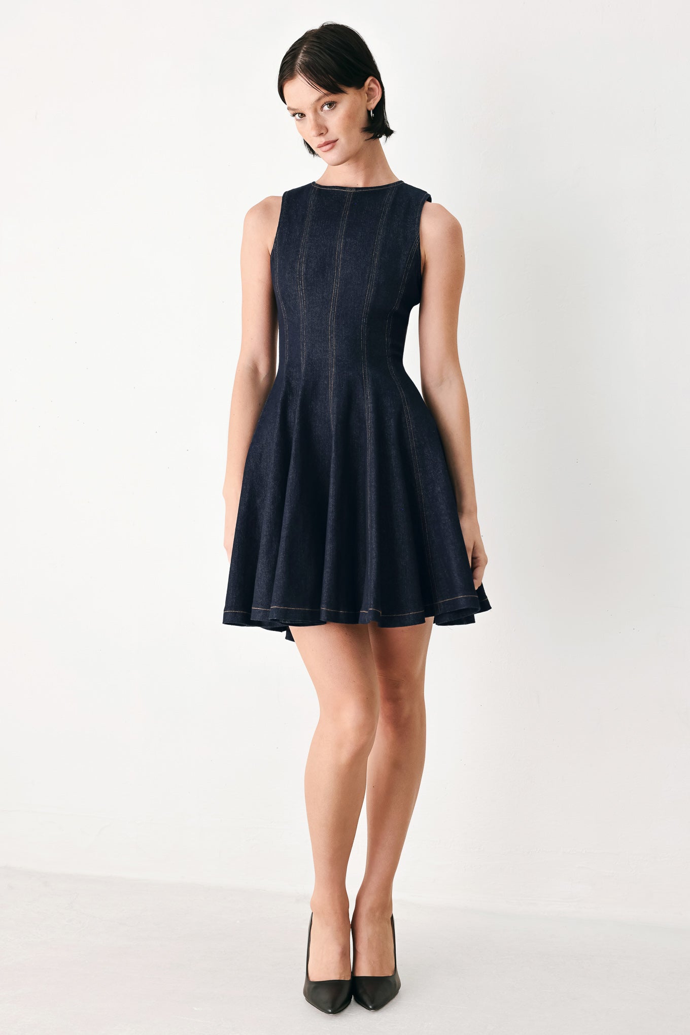 CLASSICAL BALLET DENIM MINI DRESS