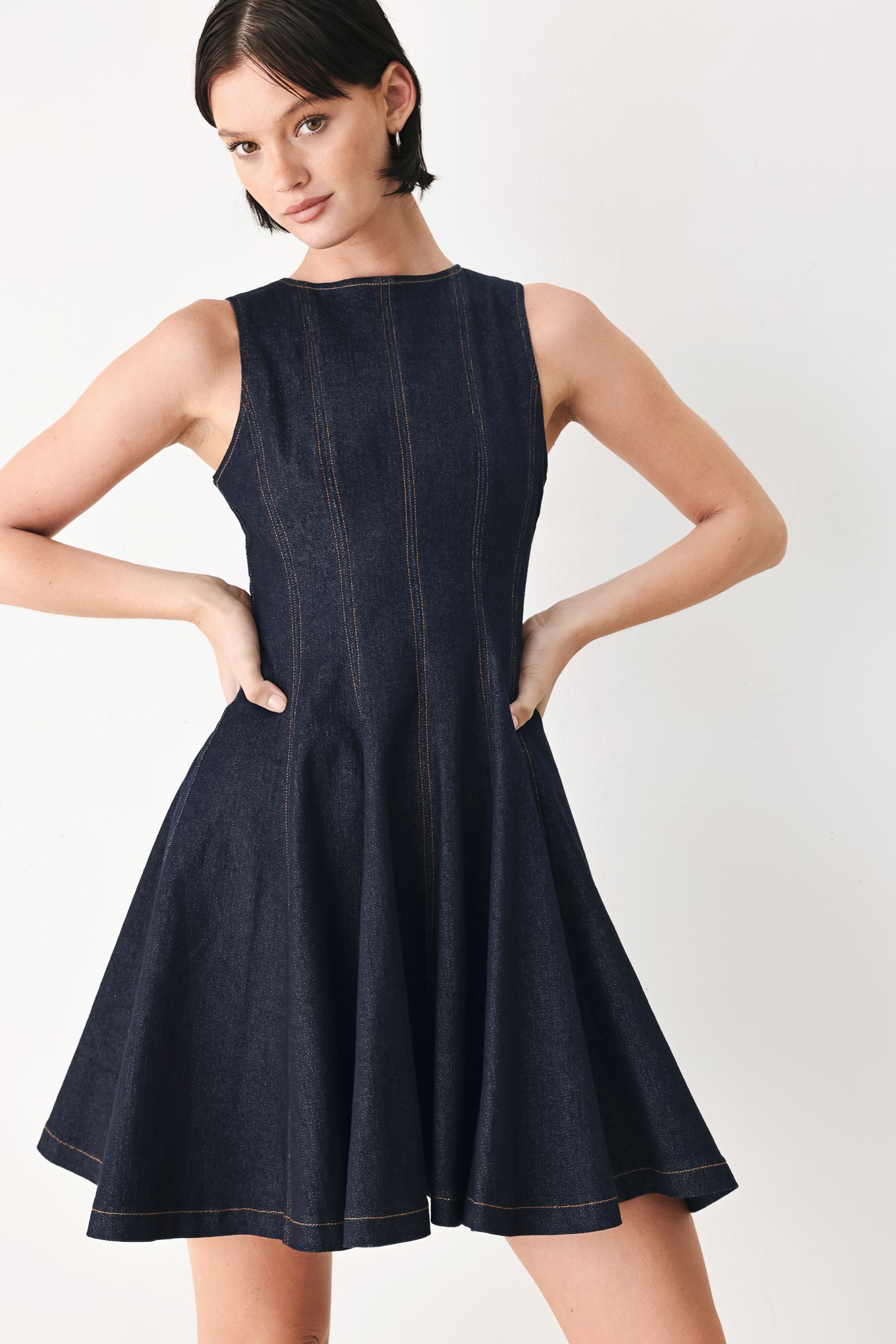 CLASSICAL BALLET DENIM MINI DRESS