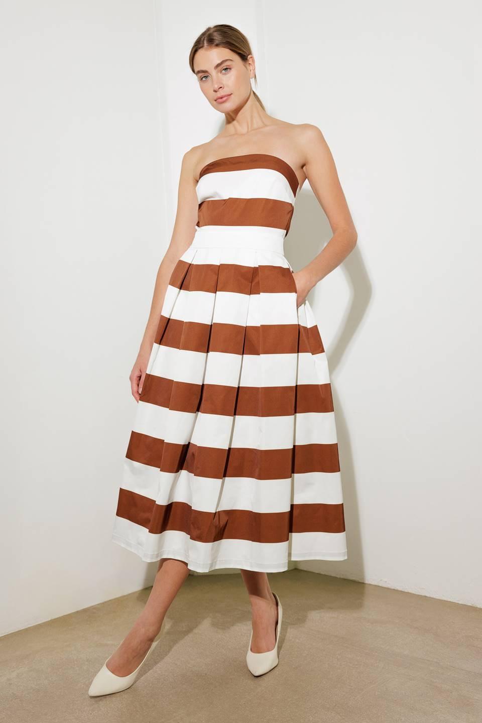 EVERYDAY HUSTLE RUST WOVEN MIDI DRESS - Flying Tomato - DRESSES - Freemarket
